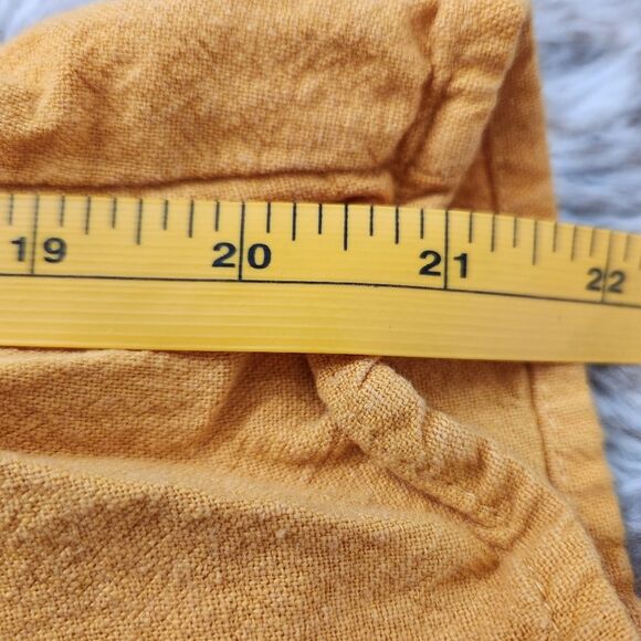 Heart Hips Mustard Yellow Cropped Ankle Length Linen Pants Size Medium - Picture 8 of 9